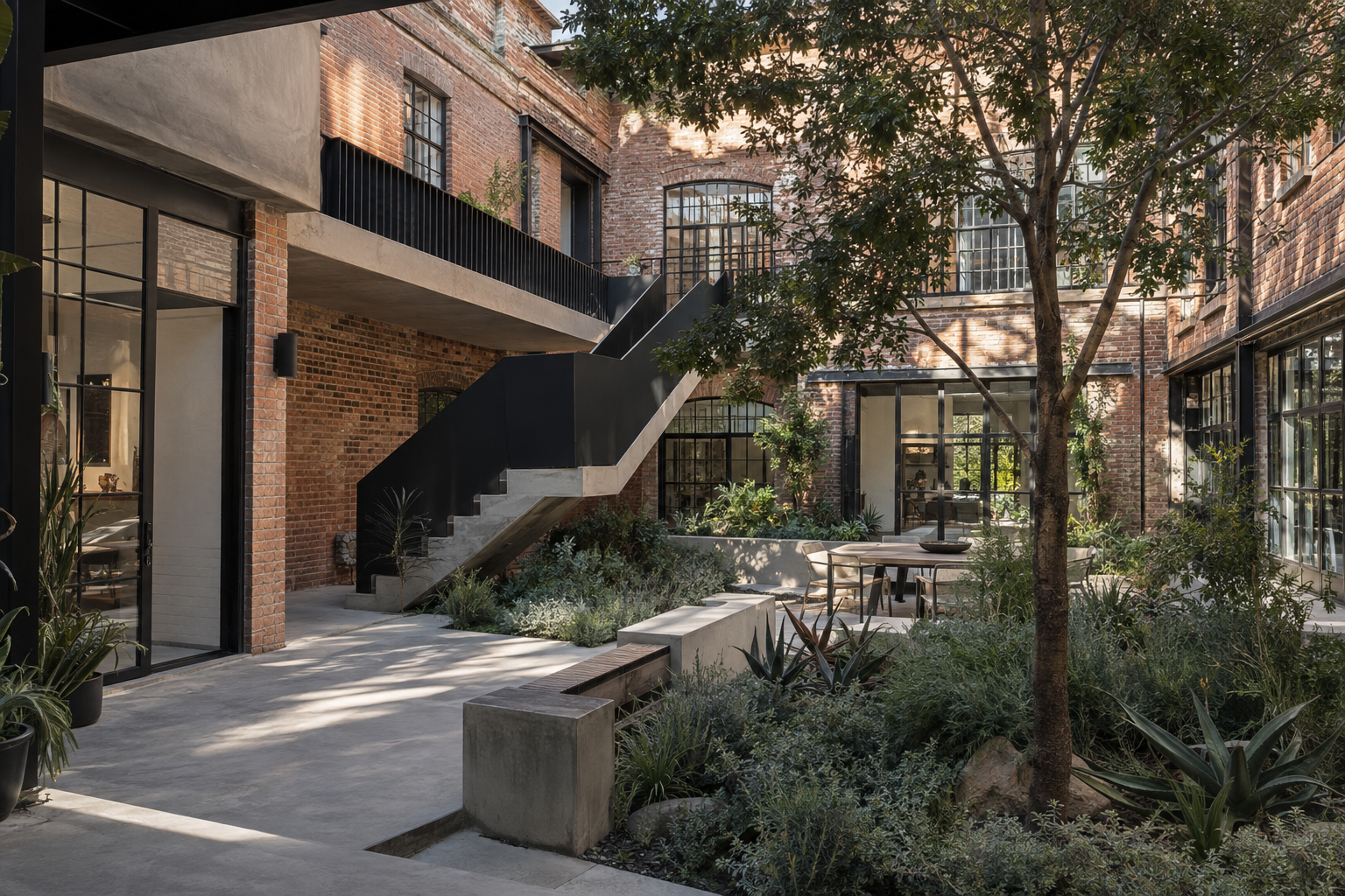 Concept courtyard at The Foundry Eight