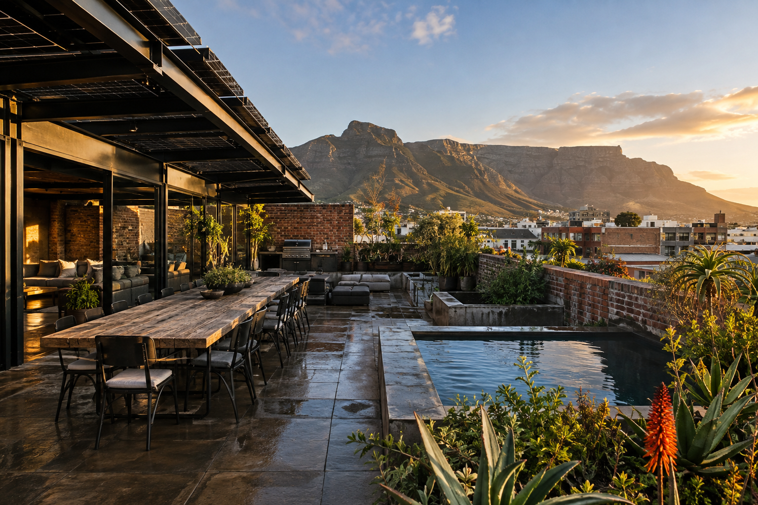 Concept mountain-facing rooftop